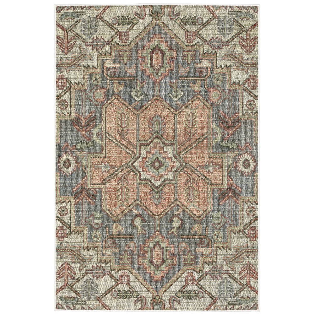 Oriental Weavers Cyprus 5606B Tribal/Oriental Tribal Polypropylene Indoor/Outdoor Area Rug Blue/ Multi 9'10" x 12'10" C5606B300390ST