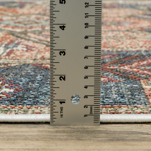 Oriental Weavers Cyprus 5606B Tribal/Oriental Tribal Polypropylene Indoor/Outdoor Area Rug Blue/ Multi 9'10" x 12'10" C5606B300390ST