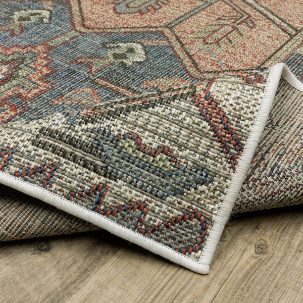 Oriental Weavers Cyprus 5606B Tribal/Oriental Tribal Polypropylene Indoor/Outdoor Area Rug Blue/ Multi 9'10" x 12'10" C5606B300390ST