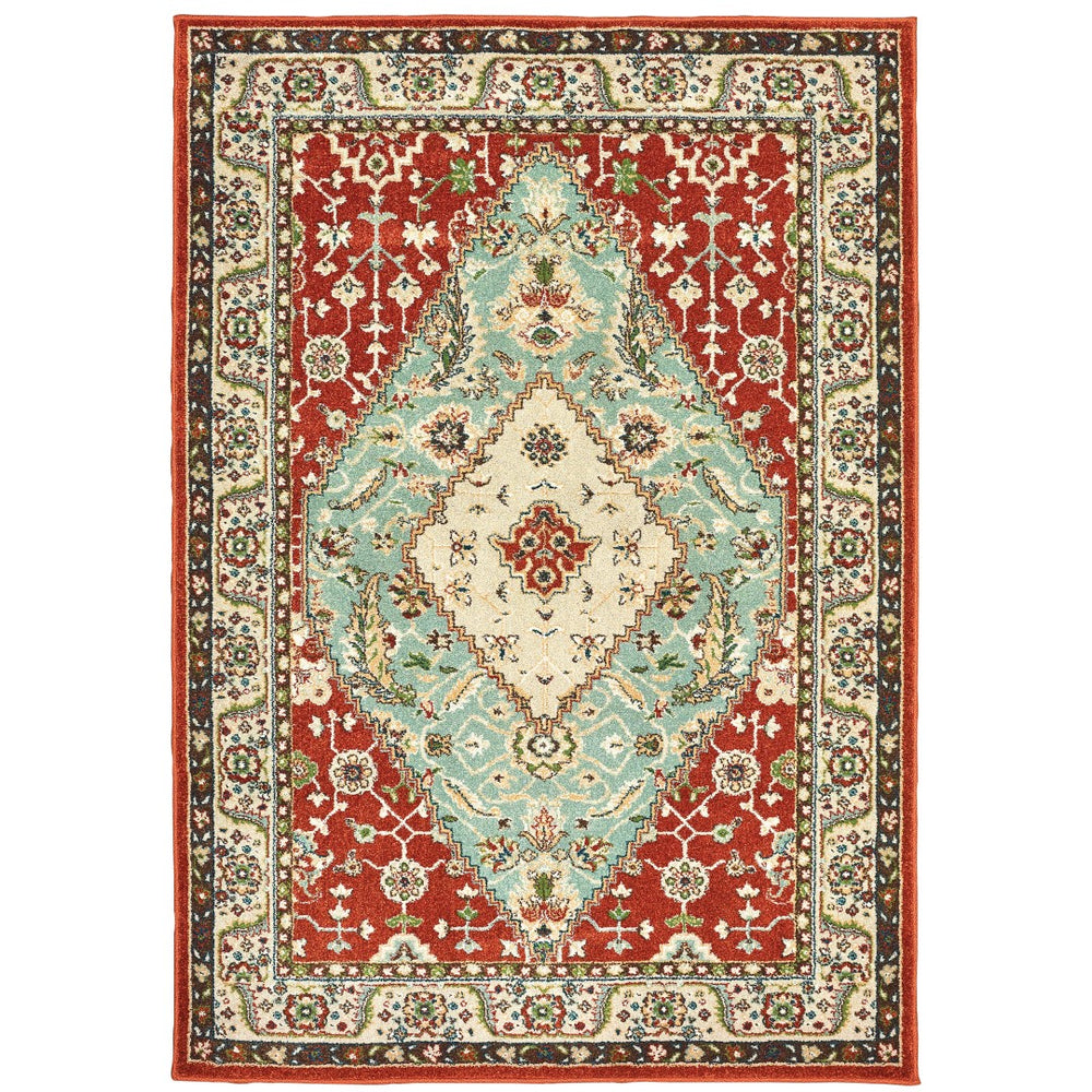 Oriental Weavers Dawson 8315A Traditional/Global Oriental Polypropylene Indoor Area Rug Rust/ Blue 7'10" x 10'10" D8315A240330ST