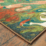 Oriental Weavers Dawson 8337B Contemporary/Global Abstract Polypropylene Indoor Area Rug Rust/ Teal 9'10" x 12'10" D8337B300390ST