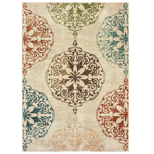 Oriental Weavers Dawson 8522B Contemporary/ Oriental Polypropylene Indoor Area Rug Beige/ Multi 9'10" x 12'10" D8522B300390ST