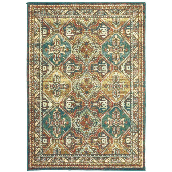 Oriental Weavers Dawson 8527A Traditional/Global Oriental Polypropylene Indoor Area Rug Teal/ Brown 7'10" x 10'10" D8527A240330ST