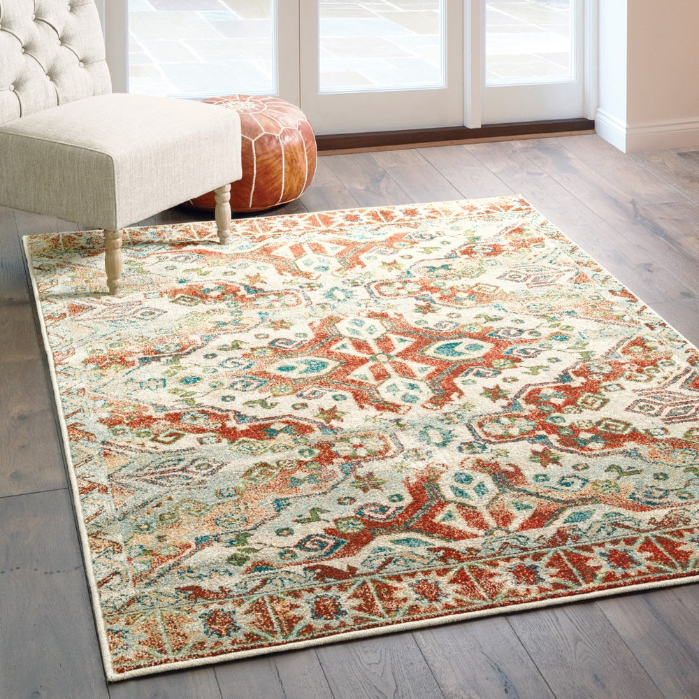 Oriental Weavers Dawson 8533A Traditional/Global Oriental Polypropylene Indoor Area Rug Rust/ Ivory 7'10" x 10'10" D8533A240330ST