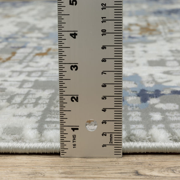 Oriental Weavers Easton 011E3 Contemporary/Industrial Abstract Polypropylene, Polyester Indoor Area Rug Blue/ Ivory 9'10" x 12'10" E011E3300394ST