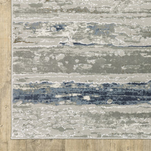 Oriental Weavers Easton 012E3 Contemporary/Industrial Abstract Polypropylene, Polyester Indoor Area Rug Grey/ Blue 9'10" x 12'10" E012E3300394ST