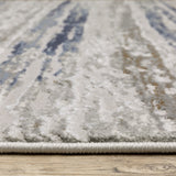 Oriental Weavers Easton 012E3 Contemporary/Industrial Abstract Polypropylene, Polyester Indoor Area Rug Grey/ Blue 9'10" x 12'10" E012E3300394ST