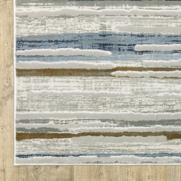 Oriental Weavers Easton 4514E Contemporary/Casual Abstract Polypropylene, Polyester Indoor Area Rug Grey/ Blue 6'7" x 9'6" E4514E200296ST
