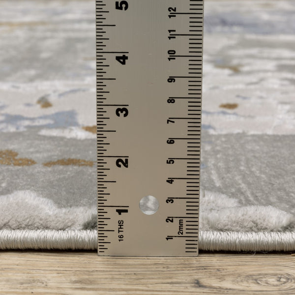 Oriental Weavers Easton 4518X Contemporary/Casual Abstract Polypropylene, Polyester Indoor Area Rug Grey/ Blue 9'10" x 12'10" E4518X300394ST