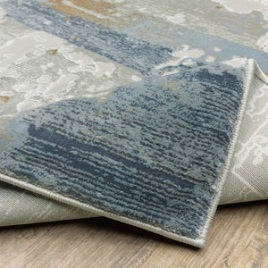 Oriental Weavers Easton 4518X Contemporary/Casual Abstract Polypropylene, Polyester Indoor Area Rug Grey/ Blue 9'10" x 12'10" E4518X300394ST