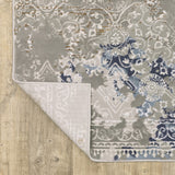 Oriental Weavers Easton 7111F Contemporary/Traditional Abstract Polypropylene, Polyester Indoor Area Rug Grey/ Blue 9'10" x 12'10" E7111F300394ST