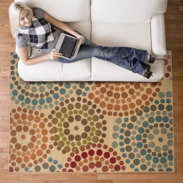 Oriental Weavers Emerson 2205A Contemporary/Mid-Century Modern Geometric Polypropylene Indoor Area Rug Gold/ Blue 10' x 13' E2205A305396ST