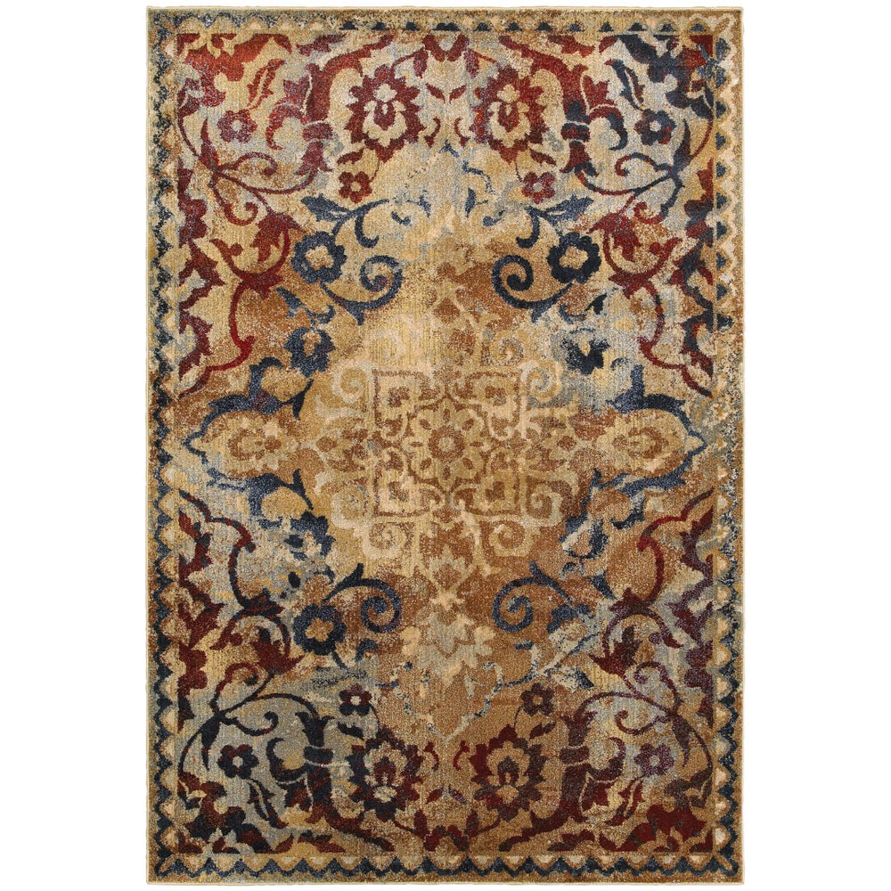 Oriental Weavers Empire 021J4 Traditional/Vintage Oriental Polypropylene, Polyester Indoor Area Rug Gold/ Red 9'10" x 12'10" E021J4300390ST