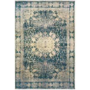 Oriental Weavers Empire 4445S Traditional/Bohemian Oriental Polypropylene, Polyester Indoor Area Rug Ivory/ Blue 9'10" x 12'10" E4445S300390ST