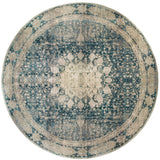 Oriental Weavers Empire 4445S Traditional/Bohemian Oriental Polypropylene, Polyester Indoor Area Rug Ivory/ Blue 7'10" Round E4445S240RDST