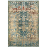 Oriental Weavers Empire 4449H Traditional/Bohemian Oriental Polypropylene, Polyester Indoor Area Rug Gold/ Blue 9'10" x 12'10" E4449H300390ST