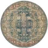 Oriental Weavers Empire 4449H Traditional/Bohemian Oriental Polypropylene, Polyester Indoor Area Rug Gold/ Blue 7'10" Round E4449H240RDST