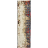 Oriental Weavers Evolution 8001A Contemporary/ Abstract Nylon, Polypropylene Indoor Area Rug Ivory/ Multi 2'6" x 12' E8001A076365ST