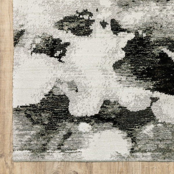 Oriental Weavers Evolution 8035B Contemporary/ Abstract Nylon, Polypropylene Indoor Area Rug Charcoal/ White 2'6" x 12' E8035B076365ST