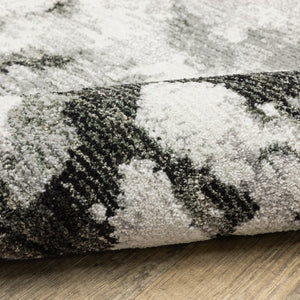 Oriental Weavers Evolution 8035B Contemporary/ Abstract Nylon, Polypropylene Indoor Area Rug Charcoal/ White 2'6" x 12' E8035B076365ST