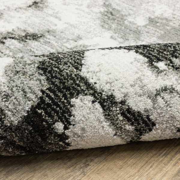 Oriental Weavers Evolution 8035B Contemporary/ Abstract Nylon, Polypropylene Indoor Area Rug Charcoal/ White 2'6" x 12' E8035B076365ST
