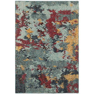 Oriental Weavers Evolution 8036C Contemporary/ Abstract Nylon, Polypropylene Indoor Area Rug Blue/ Red 10' x 13'2" E8036C305400ST