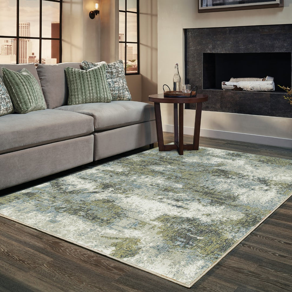 Oriental Weavers Evolution 8039E Contemporary/ Abstract Nylon, Polypropylene Indoor Area Rug Blue/ Green 10' x 13'2" E8039E305400ST