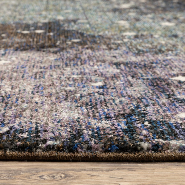 Oriental Weavers Evolution 0958A Industrial/Contemporary Abstract Nylon, Polypropylene Indoor Area Rug Midnight/ Purple 10' x 13'2" E0958A305400ST