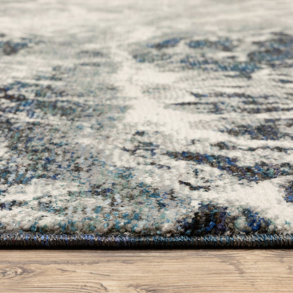 Oriental Weavers Evolution 0962A Industrial/Contemporary Abstract Nylon, Polypropylene Indoor Area Rug Blue/ Ivory 10' x 13'2" E0962A305400ST