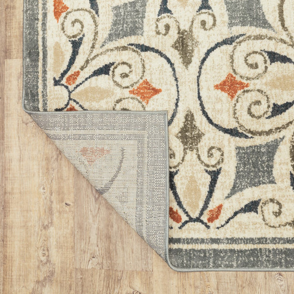 Oriental Weavers Fiona 001Y6 Bohemian/Global Floral Polyester Indoor Area Rug Grey/ Beige 7'10" x 10' F001Y6240305ST