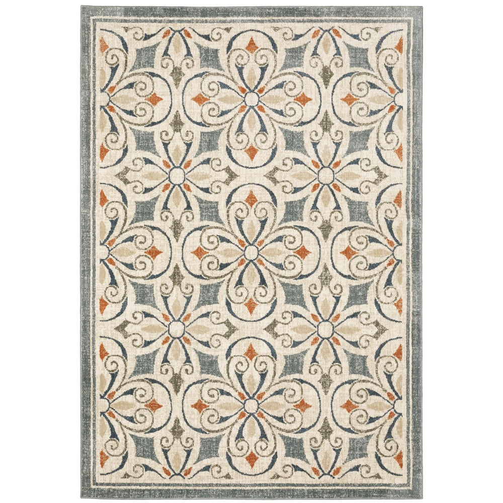 Oriental Weavers Fiona 001Y6 Bohemian/Global Floral Polyester Indoor Area Rug Grey/ Beige 7'10" x 10' F001Y6240305ST