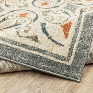 Oriental Weavers Fiona 001Y6 Bohemian/Global Floral Polyester Indoor Area Rug Grey/ Beige 7'10" x 10' F001Y6240305ST