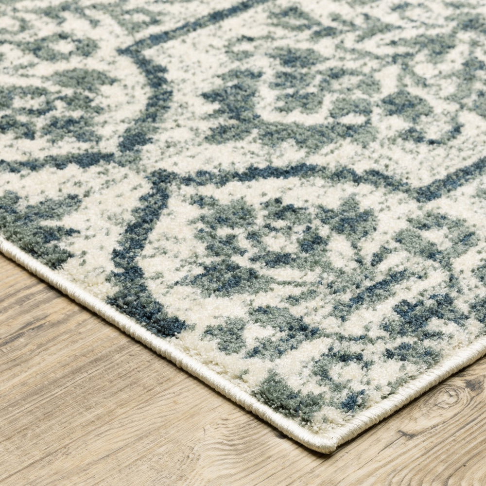 Oriental Weavers Fiona 4929A Bohemian/Global Floral Polyester Indoor Area Rug Ivory/ Blue 6'7" x 9'2" F4929A200280ST