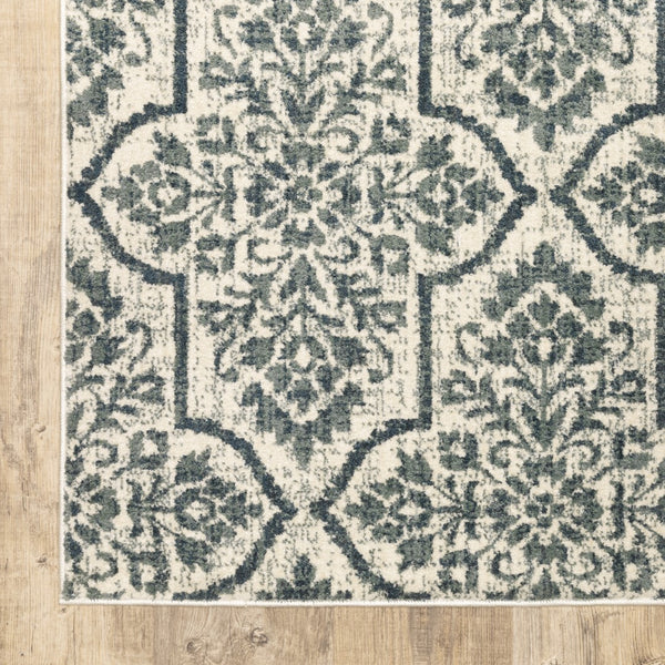 Oriental Weavers Fiona 4929A Bohemian/Global Floral Polyester Indoor Area Rug Ivory/ Blue 6'7" x 9'2" F4929A200280ST