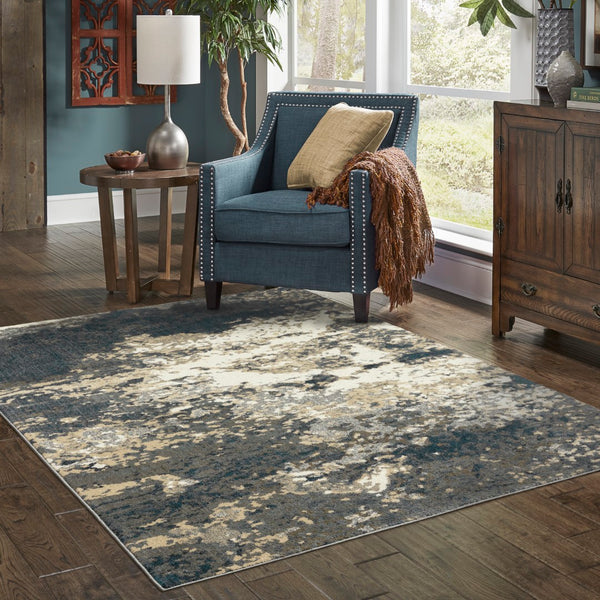 Oriental Weavers Fiona 533E6 Contemporary/ Abstract Polyester Indoor Area Rug Blue/ Beige 9'10" x 12'10" F533E6300390ST