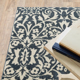 Oriental Weavers Fiona 5501B Casual/Bohemian Floral Polyester Indoor Area Rug Blue/ Ivory 9'10" x 12'10" F5501B300390ST