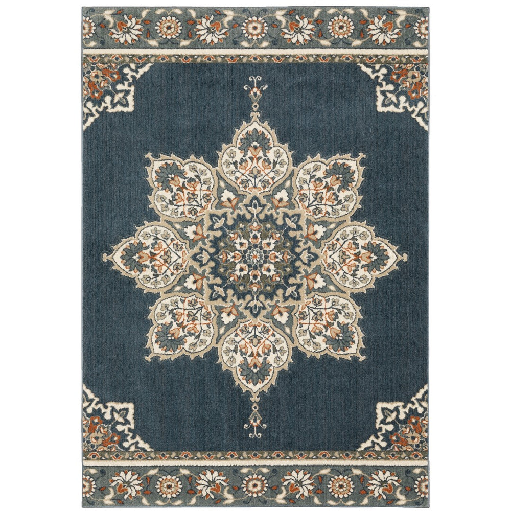 Oriental Weavers Fiona 5570X Traditional/Vintage Oriental Polyester Indoor Area Rug Blue/ Beige 9'10" x 12'10" F5570X300390ST