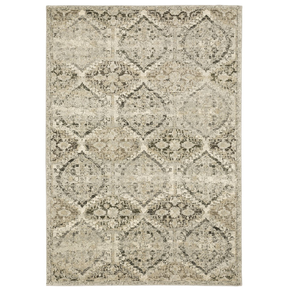 Oriental Weavers Florence 270H6 Vintage/Bohemian Floral Polypropylene Indoor Area Rug Ivory/ Grey 9'10" x 12'10" F270H6300390ST