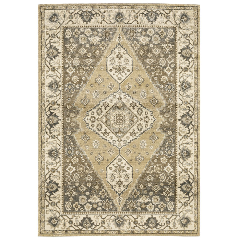 Oriental Weavers Florence 661I6 Traditional/Vintage Oriental Polypropylene Indoor Area Rug Beige/ Grey 9'10" x 12'10" F661I6300390ST
