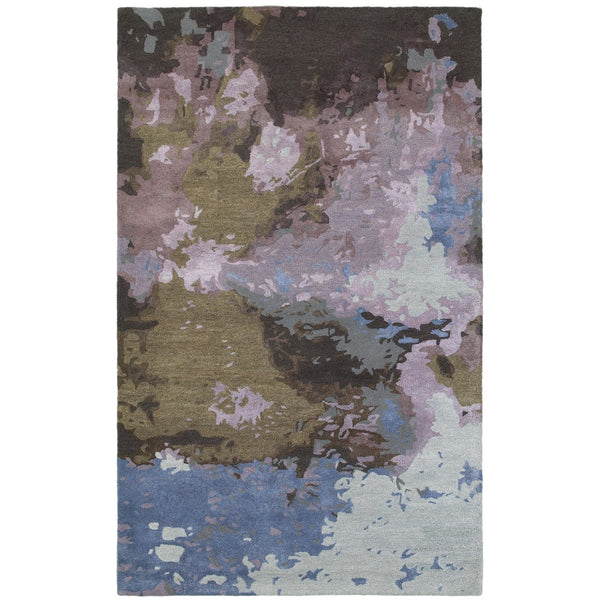 Oriental Weavers Galaxy 21901 Industrial/Contemporary Abstract Wool, Viscose Indoor Area Rug Blue/ Purple 5' x 8' G21901152244ST