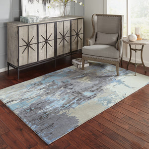 Oriental Weavers Galaxy 21906 Industrial/Contemporary Abstract Wool, Viscose Indoor Area Rug Blue/ Grey 8' x 10' G21906244305ST