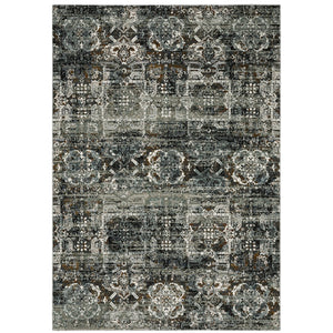 Oriental Weavers Gemini 2060V Modern & Contemporary/Transitional Oriental Polyester Indoor Area Rug Charcoal/ Multi 9'10" x 12'10" G2060V300390ST