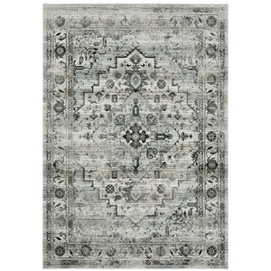 Oriental Weavers Gemini 020Z2 Modern & Contemporary/Transitional Oriental Polyester Indoor Area Rug Grey/ Blue 9'10" x 12'10" G020Z2300390ST