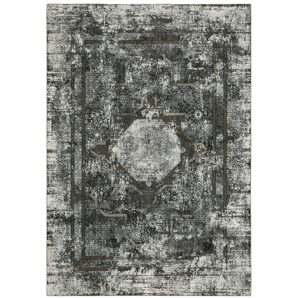 Oriental Weavers Gemini 090O2 Modern & Contemporary/Transitional Oriental Polyester Indoor Area Rug Charcoal/ Grey 9'10" x 12'10" G090O2300390ST