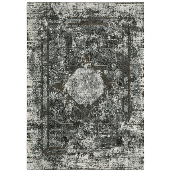 Oriental Weavers Gemini 090O2 Modern & Contemporary/Transitional Oriental Polyester Indoor Area Rug Charcoal/ Grey 9'10" x 12'10" G090O2300390ST