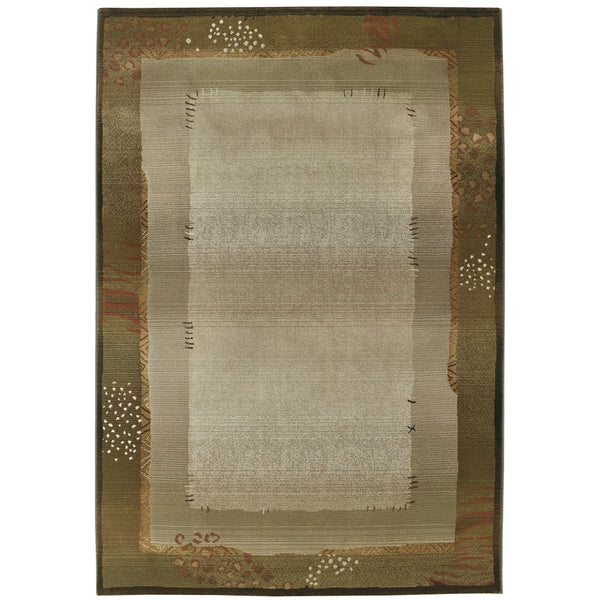 Oriental Weavers Generations 112G1 Contemporary/ Border Polypropylene Indoor Area Rug Green/ Beige 8' Square G112G1240240SQ