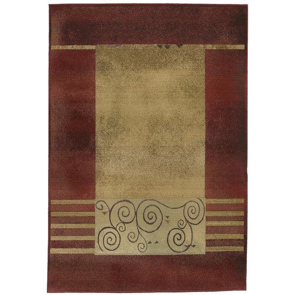 Oriental Weavers Generations 213R1 Contemporary/ Border Polypropylene Indoor Area Rug Red/ Beige 8' Square G213R1240240SQ