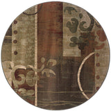 Oriental Weavers Generations 8007A Contemporary/ Abstract Polypropylene Indoor Area Rug Green/ Red 8' Round G8007A240240ST