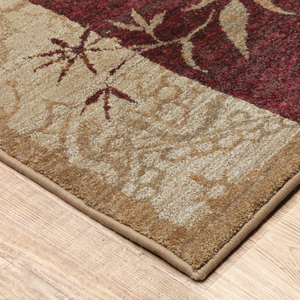 Oriental Weavers Genesis 080X1 Global/Transitional Geometric Polypropylene Indoor Area Rug Red/ Beige 7'10" x 11' G080X1240340ST