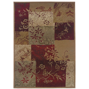 Oriental Weavers Genesis 080X1 Global/Transitional Geometric Polypropylene Indoor Area Rug Red/ Beige 7'10" x 11' G080X1240340ST